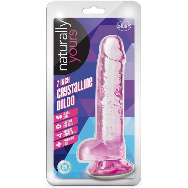 Naturally Yours 7" Crystalline Dildo - Rose