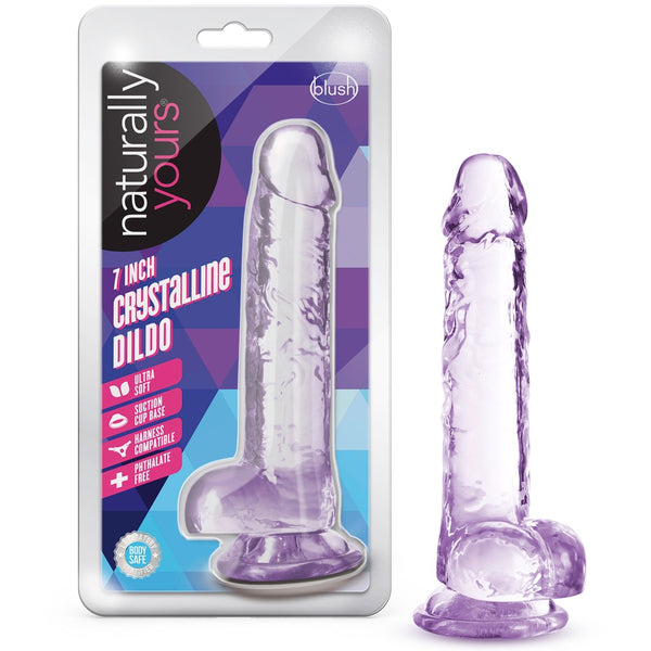 Naturally Yours 7" Crystalline Dildo - Amethyst