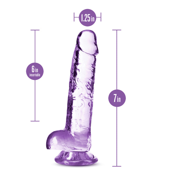 Naturally Yours 7" Crystalline Dildo - Amethyst