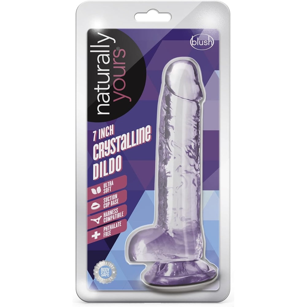 Naturally Yours 7" Crystalline Dildo - Amethyst