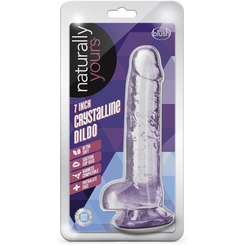 Naturally Yours 7" Crystalline Dildo - Amethyst