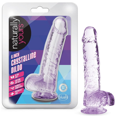 Naturally Yours 6" Crystalline Dildo - Amethyst