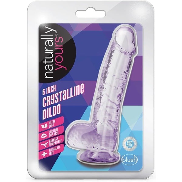 Naturally Yours 6" Crystalline Dildo - Amethyst