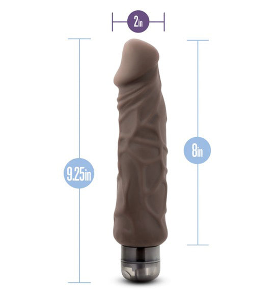 X5 Plus Hard on Vibrating 9" Dildo - Brown