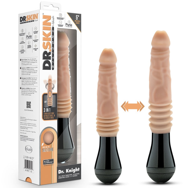 Dr. Skin Silicone Dr. Knight Rechargeable Vibrating, Gyrating & Thrusting Dildo