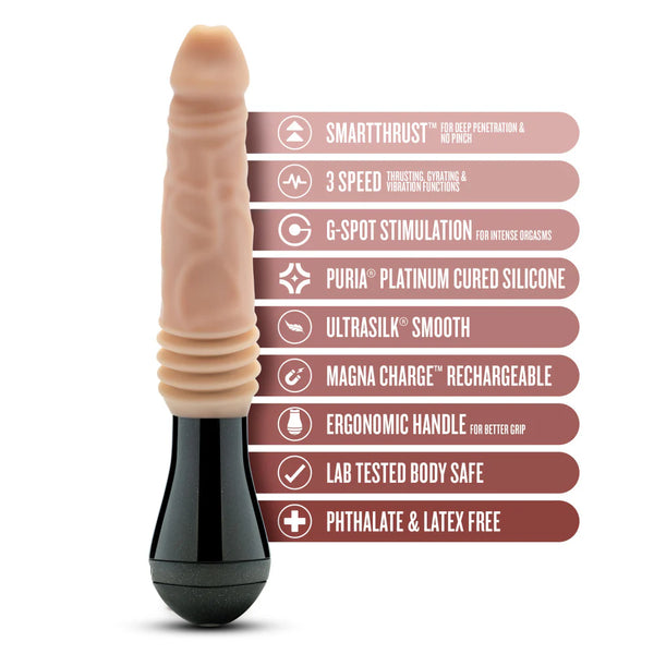 Dr. Skin Silicone Dr. Knight Rechargeable Vibrating, Gyrating & Thrusting Dildo