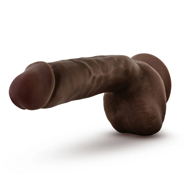 Dr. Skin Glide 8.5" Self-Lubricating Dildo with Balls - Chocolate