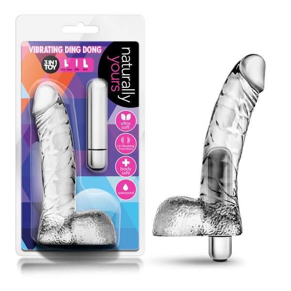 Naturally Yours Vibrating Ding Dong Vibrator - Clear