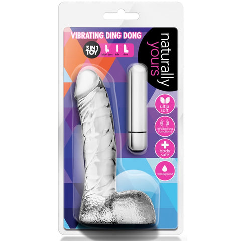 Naturally Yours Vibrating Ding Dong Vibrator - Clear