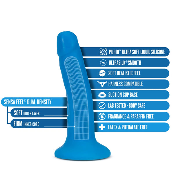 Blush Novelties Neo Elite 6" Silicone Dual Density Cock - Neon Blue - Extreme Toyz Singapore - https://extremetoyz.com.sg - Sex Toys and Lingerie Online Store - Bondage Gear / Vibrators / Electrosex Toys / Wireless Remote Control Vibes / Sexy Lingerie and Role Play / BDSM / Dungeon Furnitures / Dildos and Strap Ons &nbsp;/ Anal and Prostate Massagers / Anal Douche and Cleaning Aide / Delay Sprays and Gels / Lubricants and more...
