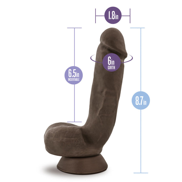 Blush Novelties Au Naturel Jerome 8.5" Dual Density Dildo - Chocolate - Extreme Toyz Singapore - https://extremetoyz.com.sg - Sex Toys and Lingerie Online Store - Bondage Gear / Vibrators / Electrosex Toys / Wireless Remote Control Vibes / Sexy Lingerie and Role Play / BDSM / Dungeon Furnitures / Dildos and Strap Ons &nbsp;/ Anal and Prostate Massagers / Anal Douche and Cleaning Aide / Delay Sprays and Gels / Lubricants and more...