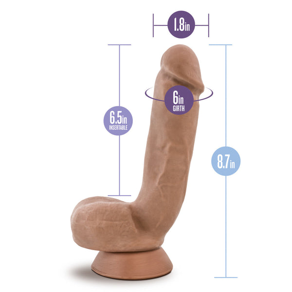 Blush Novelties Au Naturel Macho 8.7" Dual Density Dildo - Mocha - Extreme Toyz Singapore - https://extremetoyz.com.sg - Sex Toys and Lingerie Online Store - Bondage Gear / Vibrators / Electrosex Toys / Wireless Remote Control Vibes / Sexy Lingerie and Role Play / BDSM / Dungeon Furnitures / Dildos and Strap Ons &nbsp;/ Anal and Prostate Massagers / Anal Douche and Cleaning Aide / Delay Sprays and Gels / Lubricants and more...