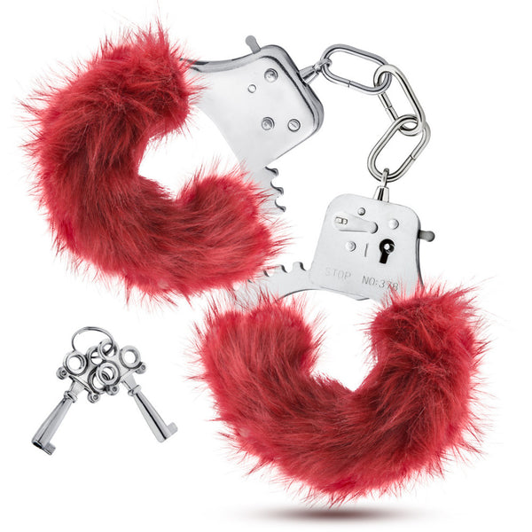 Blush Novelties Temptasia Plush Fur Cuffs - Burgundy - Extreme Toyz Singapore - https://extremetoyz.com.sg - Sex Toys and Lingerie Online Store - Bondage Gear / Vibrators / Electrosex Toys / Wireless Remote Control Vibes / Sexy Lingerie and Role Play / BDSM / Dungeon Furnitures / Dildos and Strap Ons &nbsp;/ Anal and Prostate Massagers / Anal Douche and Cleaning Aide / Delay Sprays and Gels / Lubricants and more...