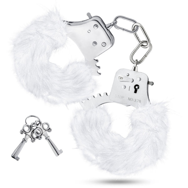 Blush Novelties Temptasia Plush Fur Cuffs - White - Extreme Toyz Singapore - https://extremetoyz.com.sg - Sex Toys and Lingerie Online Store - Bondage Gear / Vibrators / Electrosex Toys / Wireless Remote Control Vibes / Sexy Lingerie and Role Play / BDSM / Dungeon Furnitures / Dildos and Strap Ons &nbsp;/ Anal and Prostate Massagers / Anal Douche and Cleaning Aide / Delay Sprays and Gels / Lubricants and more...