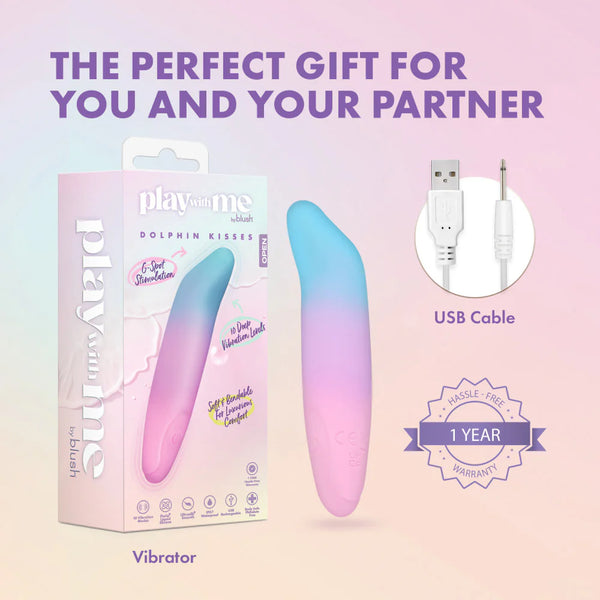 Play With Me Dolphin Kisses Rechargeable Silicone Bullet Vibrator