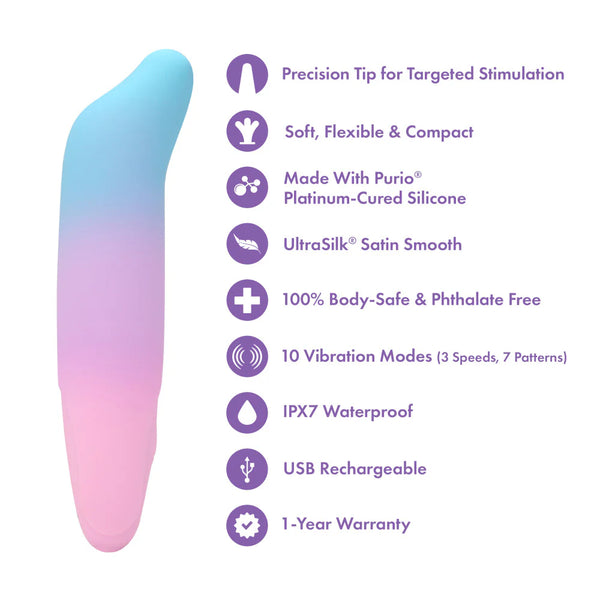 Play With Me Dolphin Kisses Rechargeable Silicone Bullet Vibrator