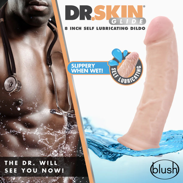 Dr. Skin Glide 8" Self-Lubricating Dildo