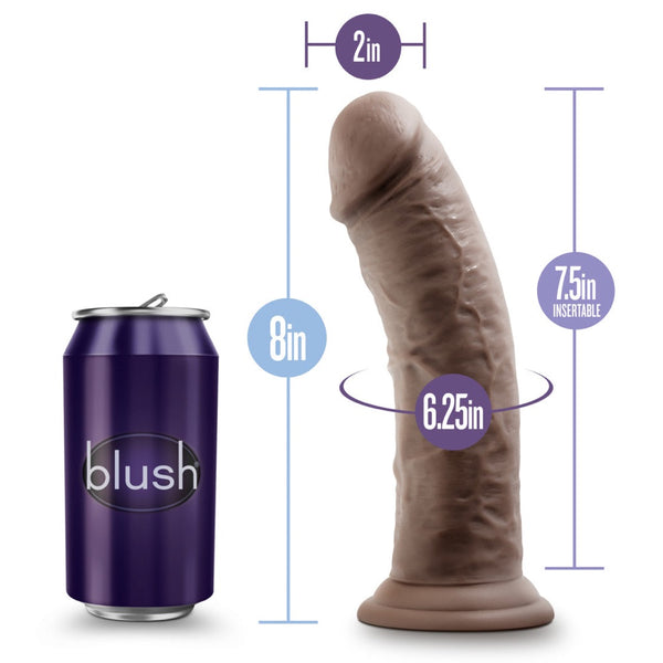 Blush Novelties Au Naturel 8" Dual Density Dildo - Chocolate - Extreme Toyz Singapore - https://extremetoyz.com.sg - Sex Toys and Lingerie Online Store - Bondage Gear / Vibrators / Electrosex Toys / Wireless Remote Control Vibes / Sexy Lingerie and Role Play / BDSM / Dungeon Furnitures / Dildos and Strap Ons &nbsp;/ Anal and Prostate Massagers / Anal Douche and Cleaning Aide / Delay Sprays and Gels / Lubricants and more...