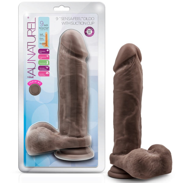 Blush Novelties Au Naturel 9" Dual Density Dildo - Chocolate - Extreme Toyz Singapore - https://extremetoyz.com.sg - Sex Toys and Lingerie Online Store - Bondage Gear / Vibrators / Electrosex Toys / Wireless Remote Control Vibes / Sexy Lingerie and Role Play / BDSM / Dungeon Furnitures / Dildos and Strap Ons &nbsp;/ Anal and Prostate Massagers / Anal Douche and Cleaning Aide / Delay Sprays and Gels / Lubricants and more...