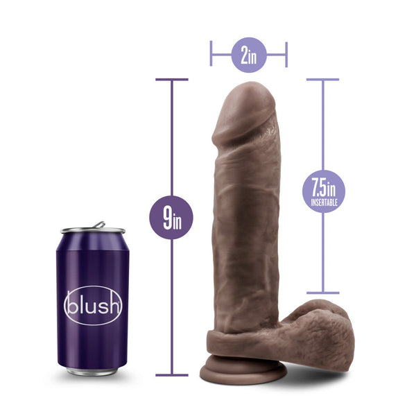 Blush Novelties Au Naturel 9" Dual Density Dildo - Chocolate - Extreme Toyz Singapore - https://extremetoyz.com.sg - Sex Toys and Lingerie Online Store - Bondage Gear / Vibrators / Electrosex Toys / Wireless Remote Control Vibes / Sexy Lingerie and Role Play / BDSM / Dungeon Furnitures / Dildos and Strap Ons &nbsp;/ Anal and Prostate Massagers / Anal Douche and Cleaning Aide / Delay Sprays and Gels / Lubricants and more...