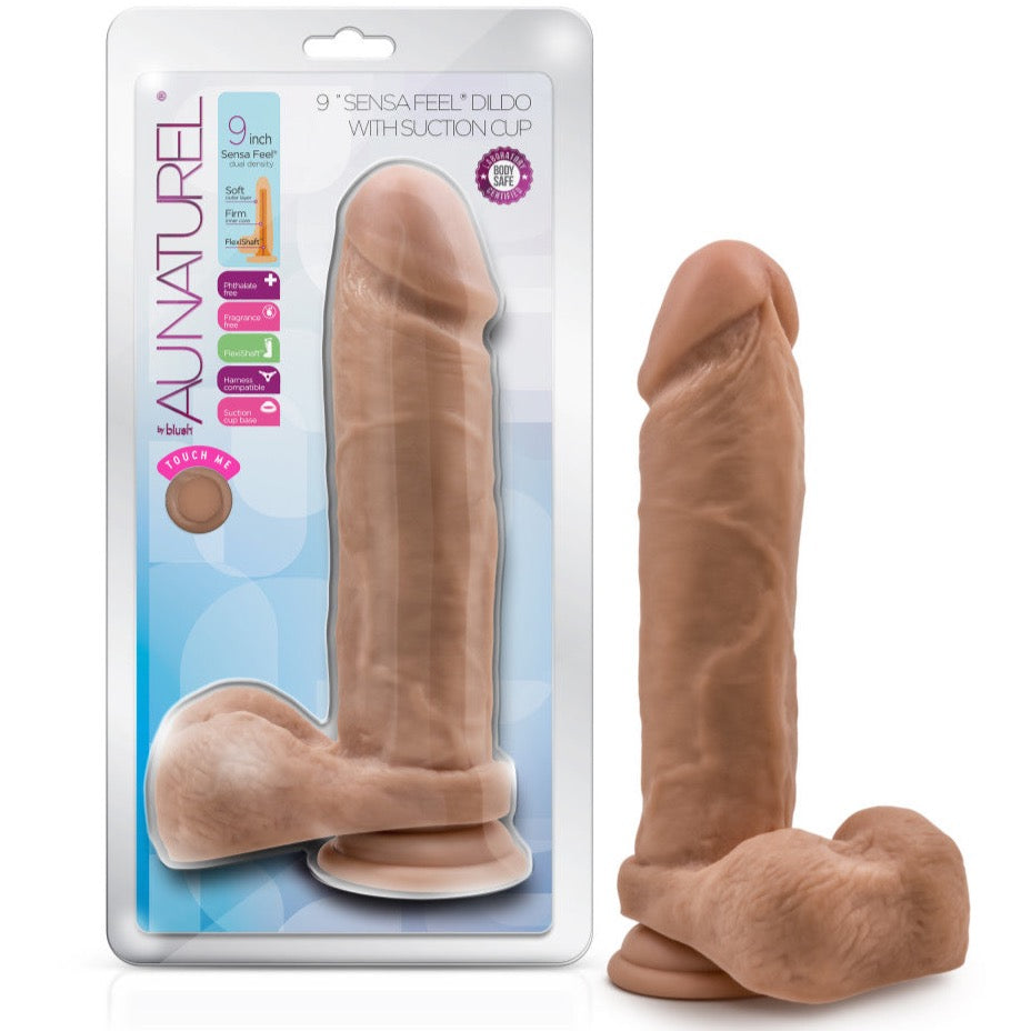 Blush Novelties Au Naturel 9" Dual Density Dildo - Mocha - Extreme Toyz Singapore - https://extremetoyz.com.sg - Sex Toys and Lingerie Online Store - Bondage Gear / Vibrators / Electrosex Toys / Wireless Remote Control Vibes / Sexy Lingerie and Role Play / BDSM / Dungeon Furnitures / Dildos and Strap Ons &nbsp;/ Anal and Prostate Massagers / Anal Douche and Cleaning Aide / Delay Sprays and Gels / Lubricants and more...