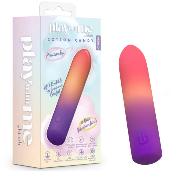 Play With Me Cotton Candy Rechargeable Silicone Bullet Vibrator