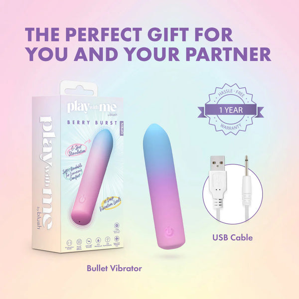 Play With Me Berry Burst Rechargeable Silicone Bullet Vibrator