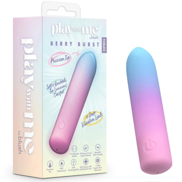 Play With Me Berry Burst Rechargeable Silicone Bullet Vibrator