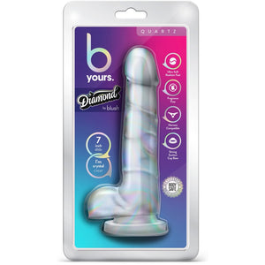 B Yours 7" Diamond Quartz Dildo with Balls