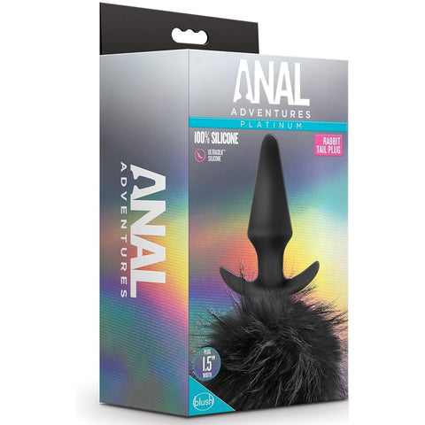 Anal Adventures Platinum Rabbit Tail Silicone Anal Plug