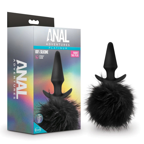 Anal Adventures Platinum Rabbit Tail Silicone Anal Plug