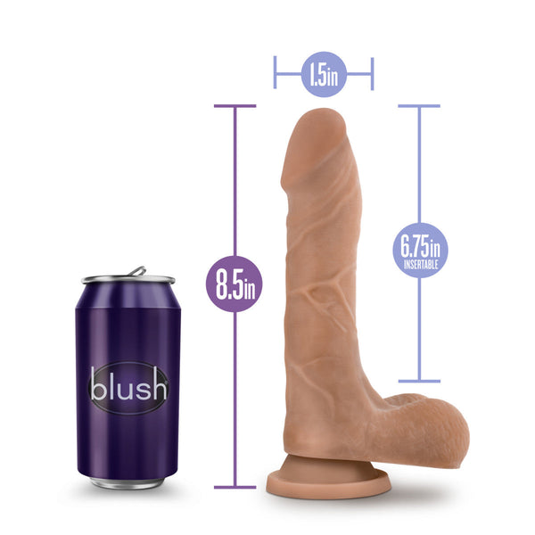 Blush Novelties Au Naturel Mister Perfect 8.5" Dual Density Dildo - Mocha - Extreme Toyz Singapore - https://extremetoyz.com.sg - Sex Toys and Lingerie Online Store - Bondage Gear / Vibrators / Electrosex Toys / Wireless Remote Control Vibes / Sexy Lingerie and Role Play / BDSM / Dungeon Furnitures / Dildos and Strap Ons &nbsp;/ Anal and Prostate Massagers / Anal Douche and Cleaning Aide / Delay Sprays and Gels / Lubricants and more...