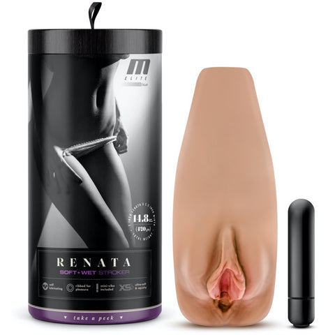 Blush Novelties M Elite Soft and Wet Renata Self Lubricating Masturbator - Extreme Toyz Singapore - https://extremetoyz.com.sg - Sex Toys and Lingerie Online Store - Bondage Gear / Vibrators / Electrosex Toys / Wireless Remote Control Vibes / Sexy Lingerie and Role Play / BDSM / Dungeon Furnitures / Dildos and Strap Ons  / Anal and Prostate Massagers / Anal Douche and Cleaning Aide / Delay Sprays and Gels / Lubricants and more...
