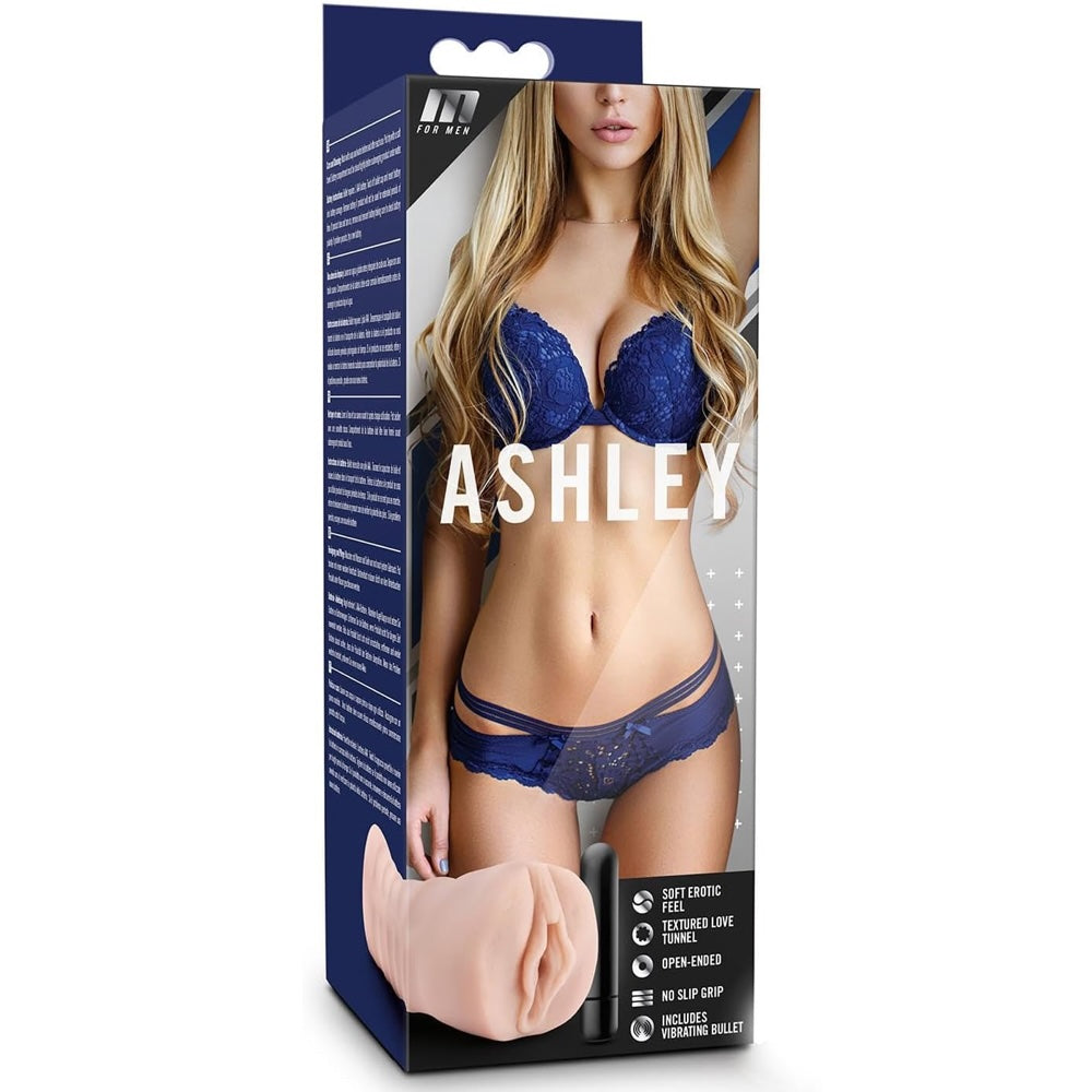 M for Men Ashley Realistic Vibrating Pussy Stroker - Vanilla