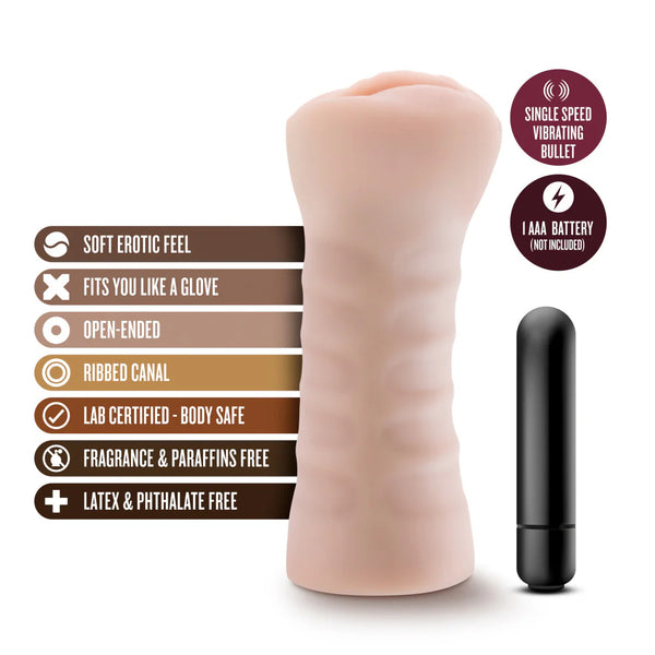 M for Men Ashley Realistic Vibrating Pussy Stroker - Vanilla