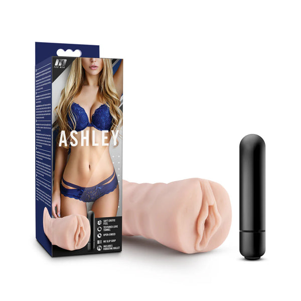 M for Men Ashley Realistic Vibrating Pussy Stroker - Vanilla