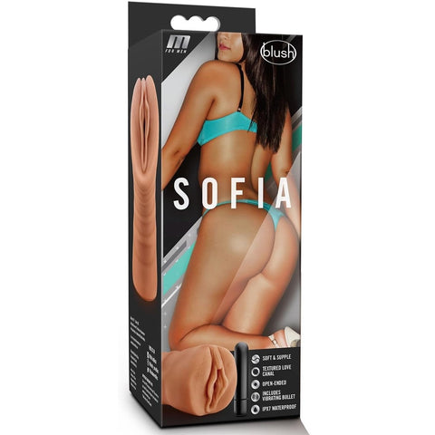 M for Men Sofia Realistic Vibrating Pussy Stroker - Mocha