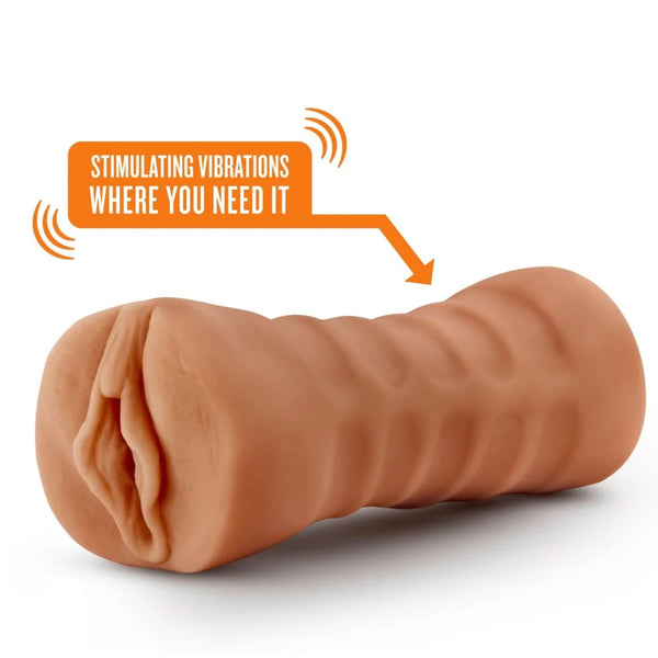 M for Men Sofia Realistic Vibrating Pussy Stroker - Mocha