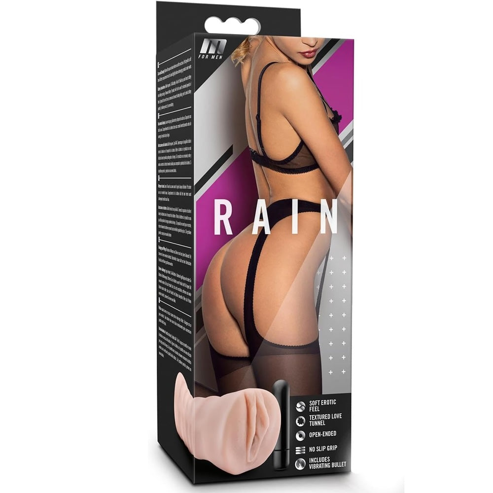 M for Men Rain Realistic Vibrating Pussy Stroker - Vanilla