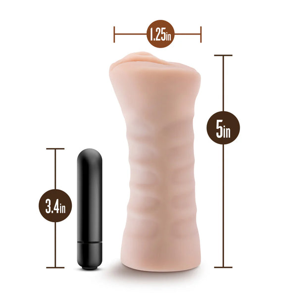 M for Men Rain Realistic Vibrating Pussy Stroker - Vanilla