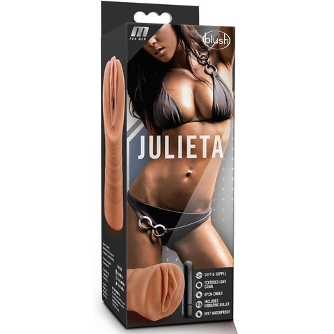 M for Men Julieta Realistic Vibrating Pussy Stroker - Mocha