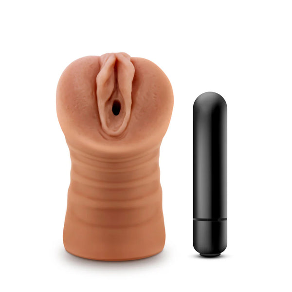 M for Men Julieta Realistic Vibrating Pussy Stroker - Mocha