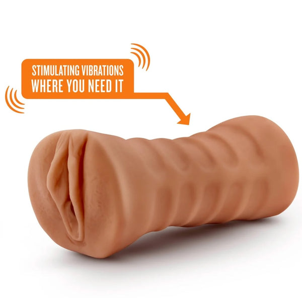 M for Men Julieta Realistic Vibrating Pussy Stroker - Mocha
