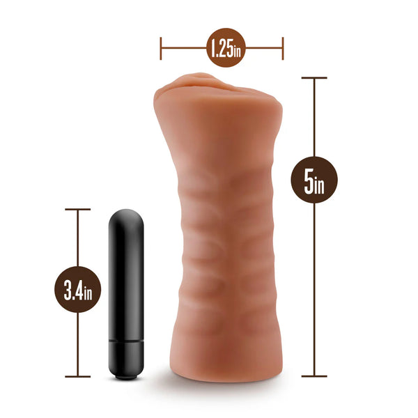 M for Men Julieta Realistic Vibrating Pussy Stroker - Mocha