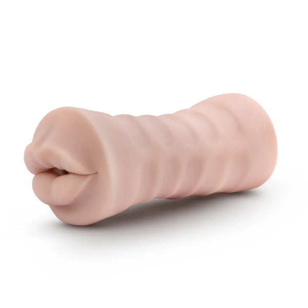 M for Men Angie Realistic Vibrating Mouth Stroker - Vanilla