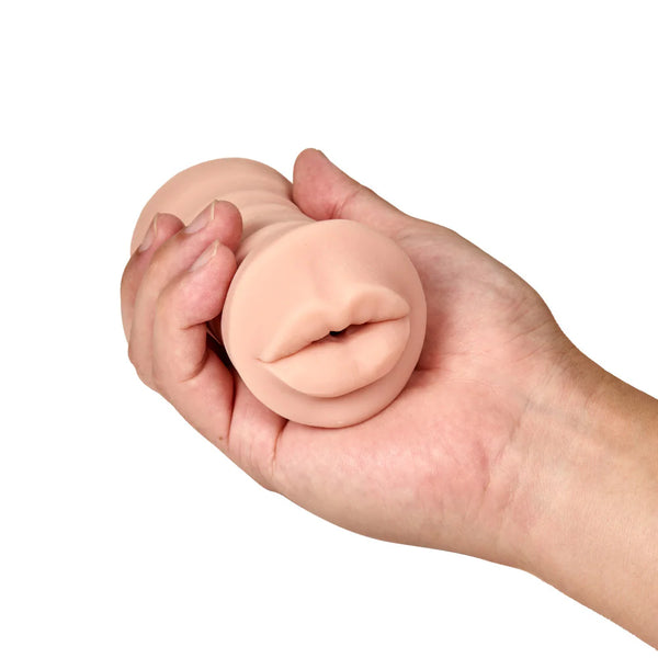 M for Men Angie Realistic Vibrating Mouth Stroker - Vanilla