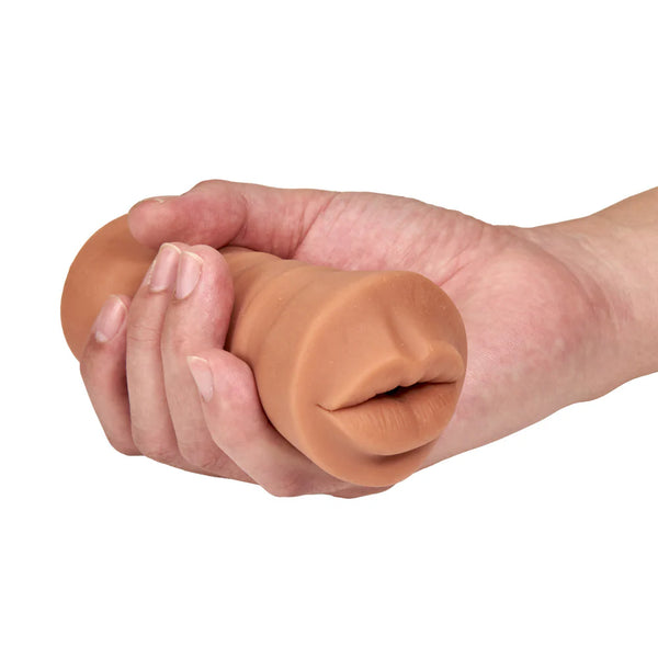 M for Men Isabella Realistic Vibrating Mouth Stroker - Mocha