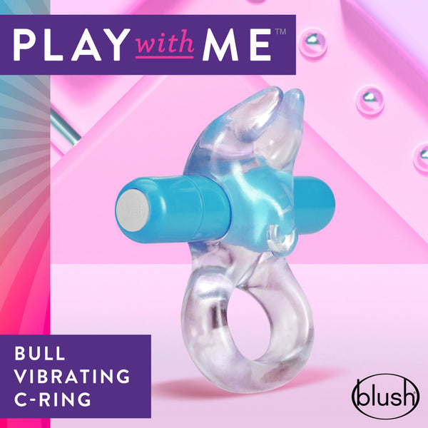 Blush Novelties Play With Me Bull Vibrating C-Ring - Blue - Extreme Toyz Singapore - https://extremetoyz.com.sg - Sex Toys and Lingerie Online Store - Bondage Gear / Vibrators / Electrosex Toys / Wireless Remote Control Vibes / Sexy Lingerie and Role Play / BDSM / Dungeon Furnitures / Dildos and Strap Ons &nbsp;/ Anal and Prostate Massagers / Anal Douche and Cleaning Aide / Delay Sprays and Gels / Lubricants and more...