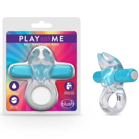Blush Novelties Play With Me Bull Vibrating C-Ring - Blue - Extreme Toyz Singapore - https://extremetoyz.com.sg - Sex Toys and Lingerie Online Store - Bondage Gear / Vibrators / Electrosex Toys / Wireless Remote Control Vibes / Sexy Lingerie and Role Play / BDSM / Dungeon Furnitures / Dildos and Strap Ons &nbsp;/ Anal and Prostate Massagers / Anal Douche and Cleaning Aide / Delay Sprays and Gels / Lubricants and more...