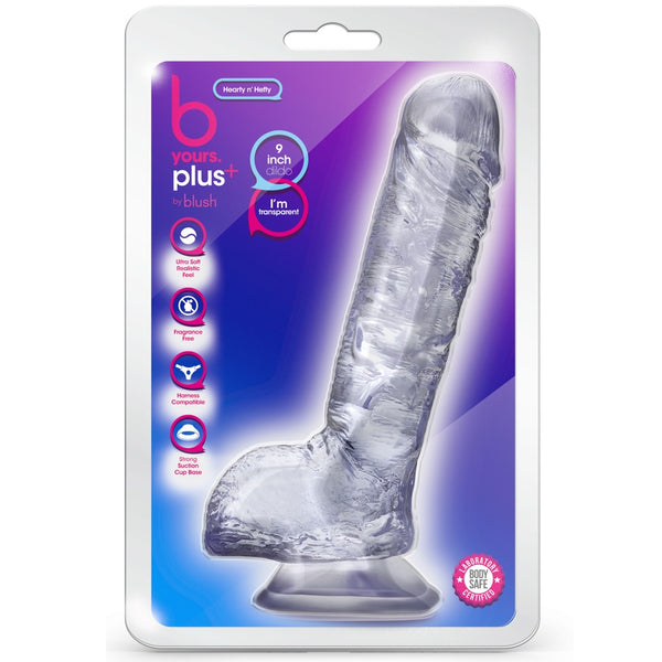 B Yours Plus 9"  Hearty N' Hefty Dildo with Balls